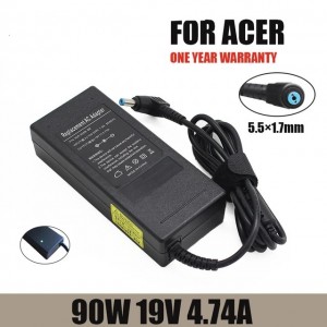 Acer laptop charger power adapter 19V 4.74A 90W with power cord (5.5 mm*1.7mm)