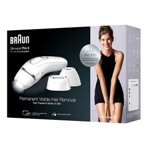 مكنة ازالة شعر ليزر + شفرة حلاقة طبية 100 ومضة بالدقيقة BRAUN IPL3233