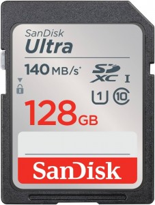 كرت ذاكرة سانديسك sandisk SD C10 128g 140/s