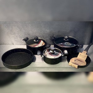 طقم طناجر هاي غرانيتو 8 قطع HI GRANITO