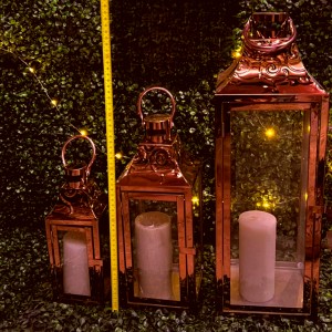 طقم فوانيس رمضان كبير معدن برونز 60 سم