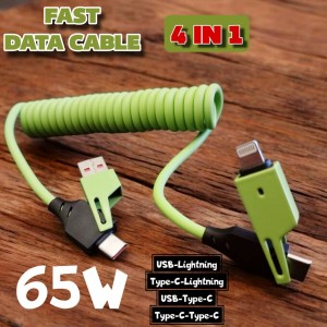 وصلة كبل شاحن 4*1 سيليكون SPRING DATA CABLE 4 IN 1