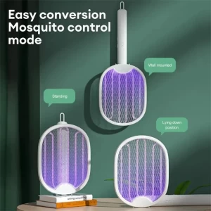 مضرب حشرات لطاش مع قاعدة folfing electric mosquito bat XH-27