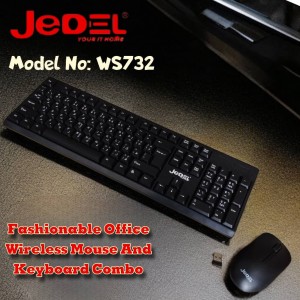 طقم كيبورد وماوس وايرليس ماركة جيديل wireless combo USB JEDEL brand Model No: WS732