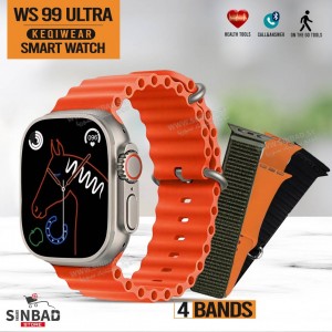 ساعة ذكية ws 99 Ultra مع 4 كساتك
