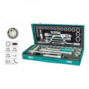 طقطاق مجموعة "1/2 قطع (24 THT141253)24Pcs 1/2" socket set توتال TOTAL