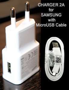 شاحن مع كبلة سامسونج 2 أمبير فعلي راسية Charger