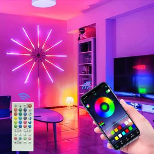 أضواء LED الذكية على شكل ألعاب نارية تحكم