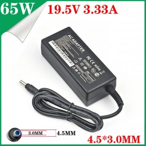 HP laptop charger power adapter 65W 19.5V 3.33A with power cord (4.5 mm*3.0mm)