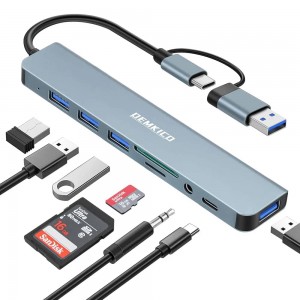 محول USB-C متعدد المنافذ 8 في 1