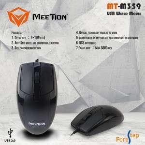 ماوس MEETION MOUSE OPTICAL USB BLACK MT-M359