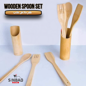 طقم ملاعق خشب