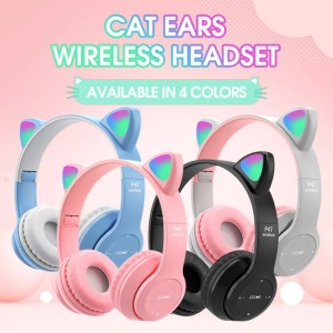 سماعات هيدفون قطة WIRELESS HEADPHONE CAT EAR P47M