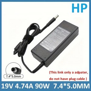 HP laptop charger power adapter 90W 19V 4.74A with power cord (7.4 mm*5.0mm)