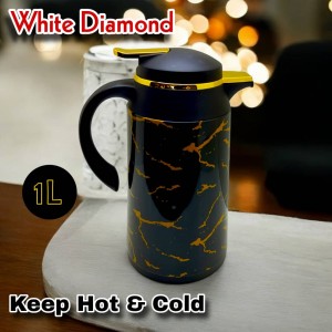 ترمس قهوة مدهب 1 لتر WHITE DIAMOND F2888